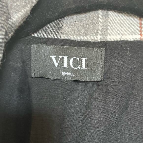 VICI Collection Plaid Peacoat in Black Multi Small - Picture 4 of 8